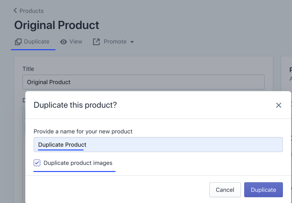 Duplicating Shopify Product