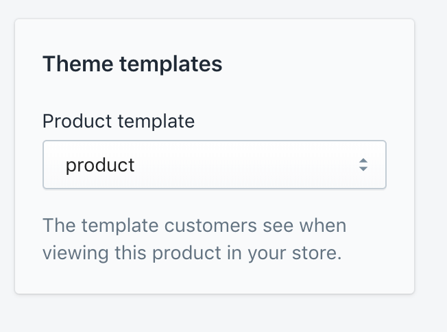 Finding out what product template you are using in Shopify