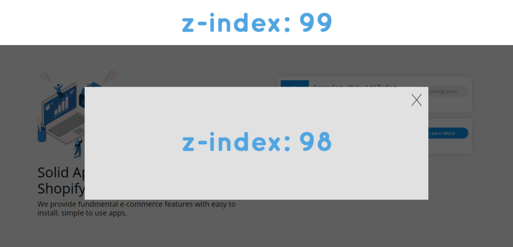 Popup and Header Z-Index